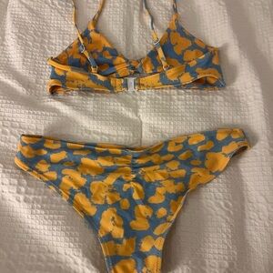 Blackbough Yellow and Blue Bikini Set with Playful Butterfly Print